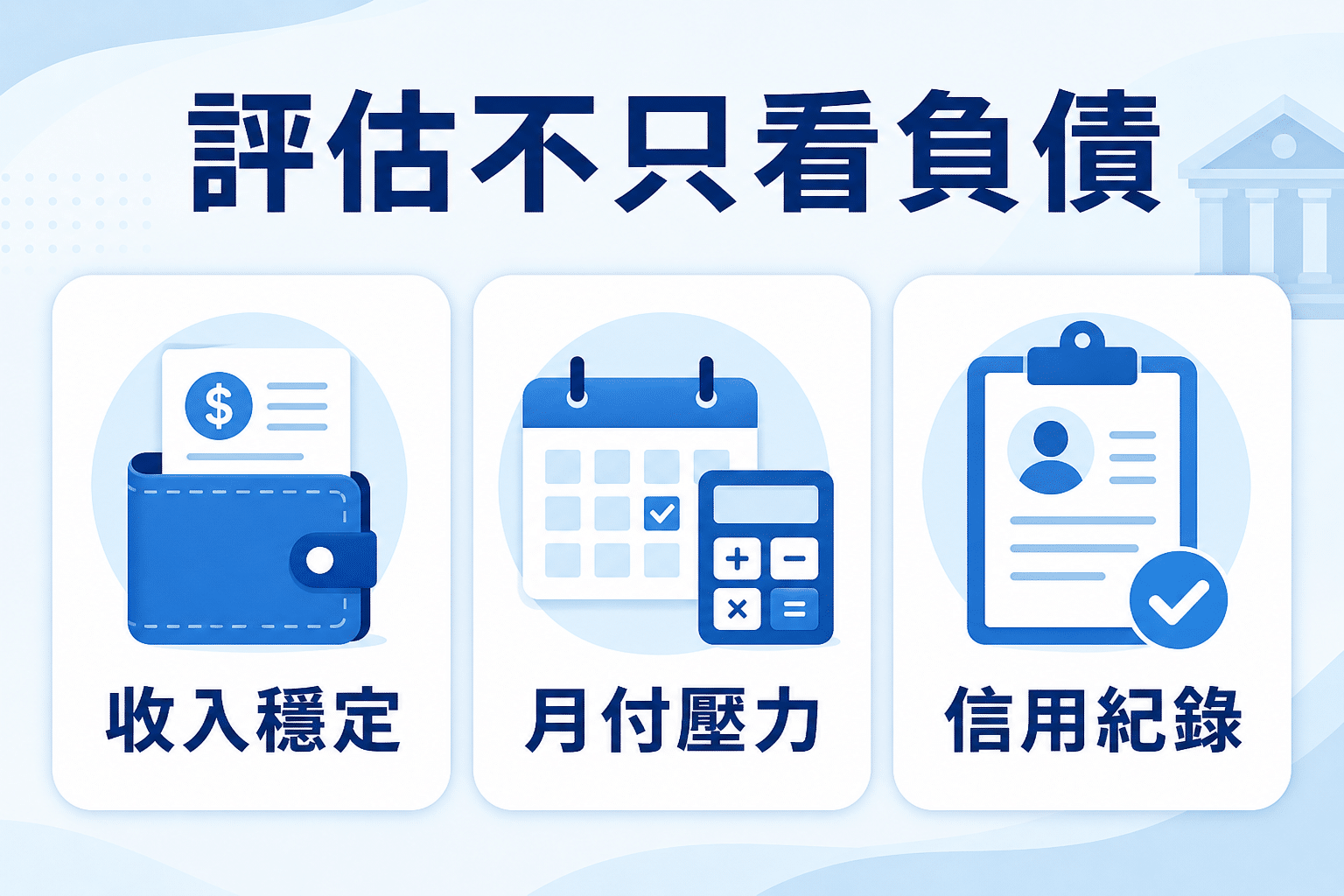 負債比過高貸款評估會看收入月付與信用紀錄